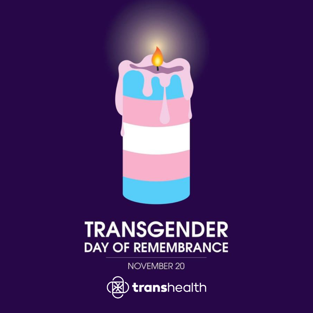 Candle in the colors of the trans flag