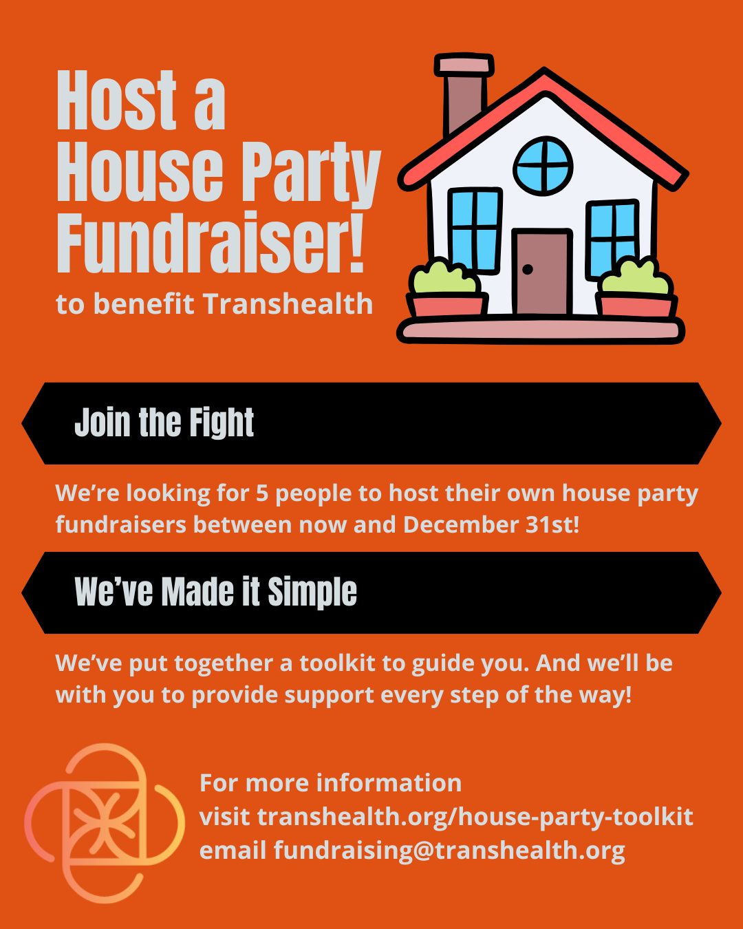 An orange and black graphic with text that reads: 